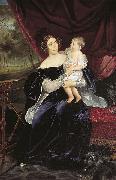 Karl Briullov, Portrait of the Princess Olga Ivanovna Orlova-Davydova with her daughter Natalya Vladimirovna